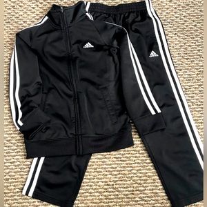 Adidas Youth Black track suit - jacket and pants Size 7